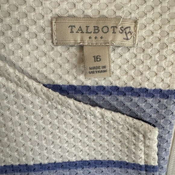 Talbots‎ Sleeveless Textured Sheath Dress Women 16 Old Money Nautical Preppy - Picture 5 of 8